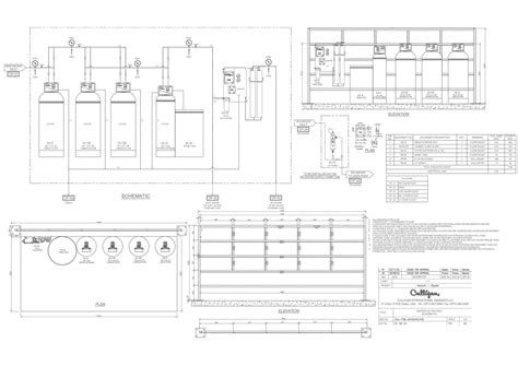 Elevation And Schematic Detail Drawing Of Water Filtration System Plan In Dwg File Cadbull