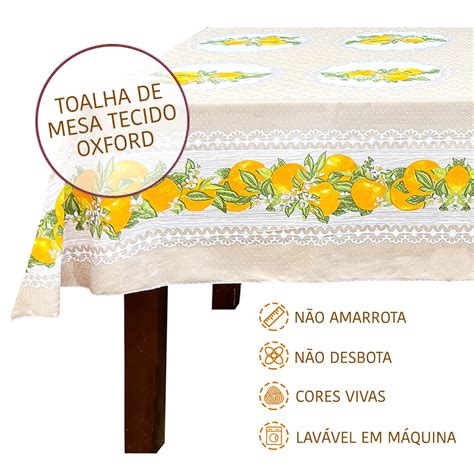 Toalha De Mesa 4 Lugares Estampada Tecido Oxford Morangos