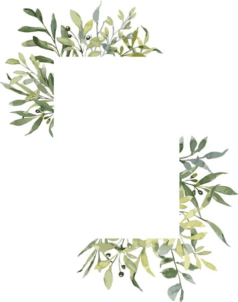 Premium Vector Watercolor Hand Painted Greenery Frame Digital Clipart