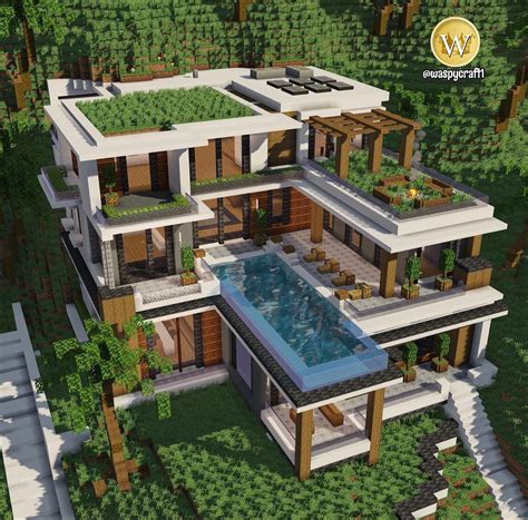 Minecraft Modern Mansion Minecraft Beach House Minecraft House Plans Minecraft Modern House