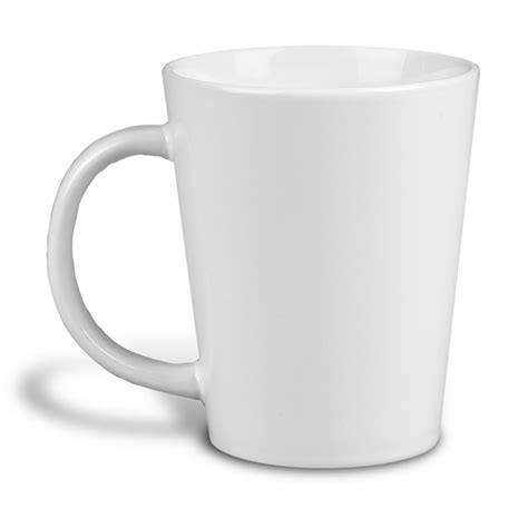 12 Oz White Ceramic Short Latte Mug Item 8140 Custom Printed Promotional