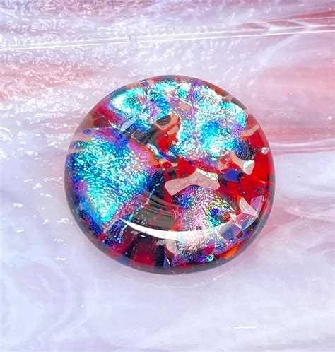 Dichroic Fused Glass Focal Cab Bead Pendant Necklace Etsy