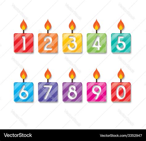 Happy Birthday Number Candles Royalty Free Vector Image