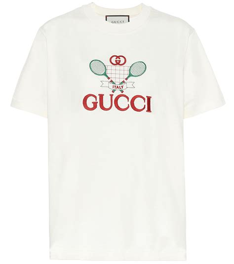 Gucci Tennis Cotton T Shirt In White Save 1 Lyst