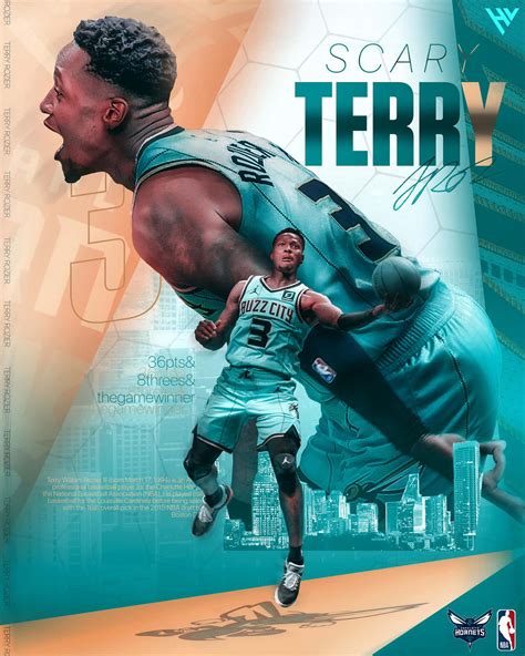 Download Terry Rozier Charlotte Hornets Graphic Art Wallpaper