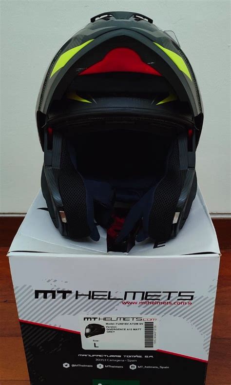 Mt Helmets Atom Sv Divergence A Matt Grey L Size Flip Up