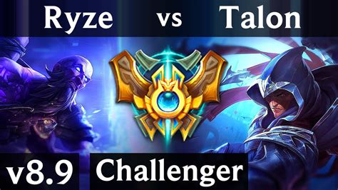 RYZE Vs TALON MID KDA 12 1 7 Godlike NA Challenger Patch 8 9