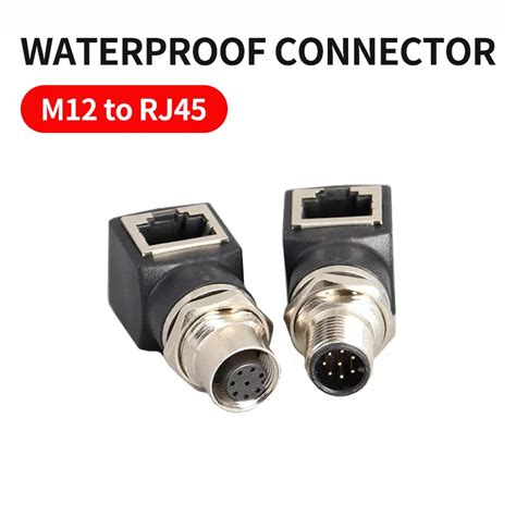 Male Female M12 To Rj45 Connector 4pin D Code 8pin A Type X Type To