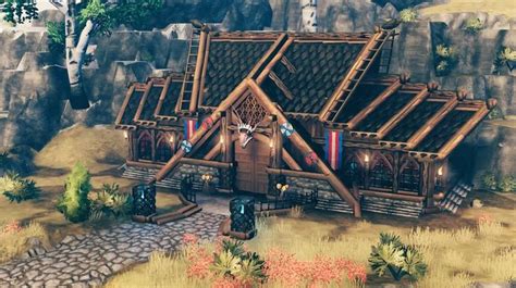 Viking Longhouse V2 Valheim Build School Building Office Building