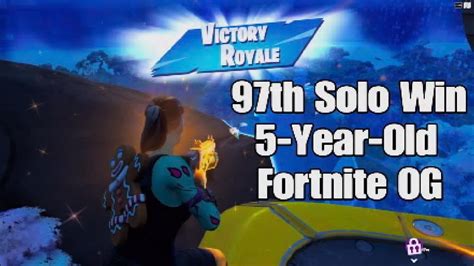 5 Year Old Fortnite Og Secures The 97th Solo Win Road To 100 Solo Wins Fortnite Ps5 120