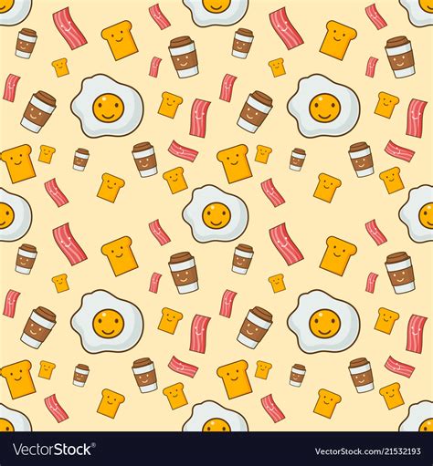 Breakfast Seamless Background Royalty Free Vector Image