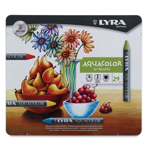 Lyra Aquacolor Crayon Set Assorted Colors Water Soluble Set Of 24