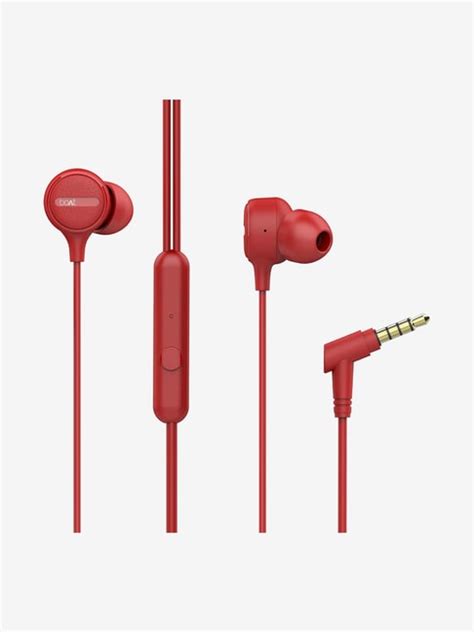 Buy Boat Bassheads Wired Earphone With Microphone Red Online At