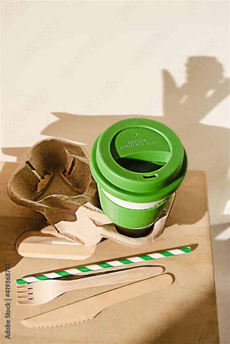 Reusable Eco Friendly Bamboo Cup For Take Away Coffee And Wooden