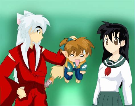 Inuyasha And Kagome Fan Art Inuyasha Shippo And Kagome By ~kitrei