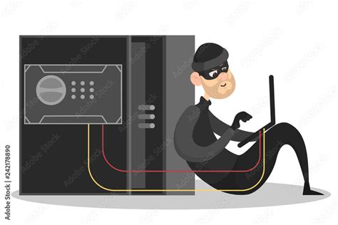 Thief Steal Personal Data Cyber Crime And Hacking Stock Vector Adobe Stock