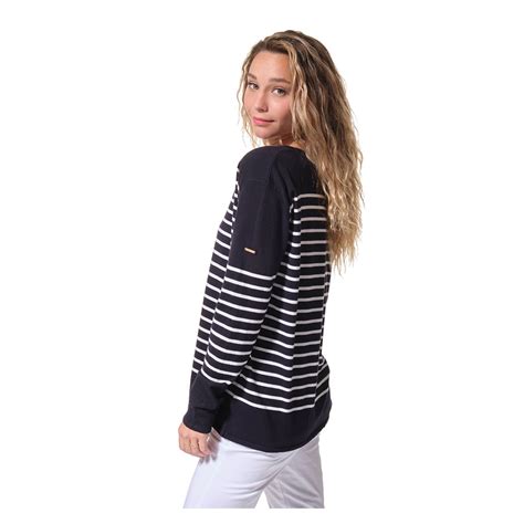 Marise Pull Marin Femme Oversize Ray Bleu Marin Et Blanc