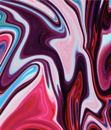 An Abstract Painting With Red Blue And Pink Swirls On The Bottom Half