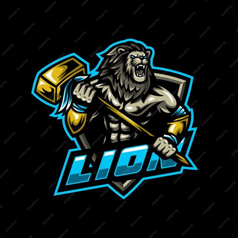 Logotipo Da Mascote Do Leão Esport Gaming Vetor Premium