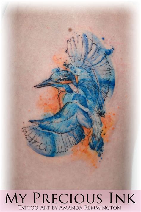 Freehand Watercolor Kingfisher Tattoo Ink Inkstinctsubmission Tattoo