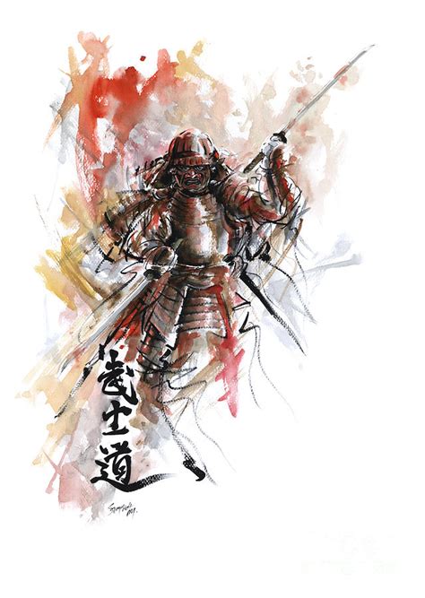 Bushido Samurai Warrior Painting By Mariusz Szmerdt