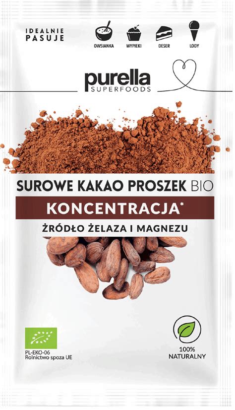 PURELLA SUPERFOODS Surowe Kakao Proszek BIO Koncentracja 40 G