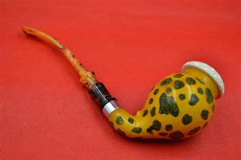 Freehand Calabash Meerschaum Pipe, Lattice Bowl Calabash Pipe, Black ...