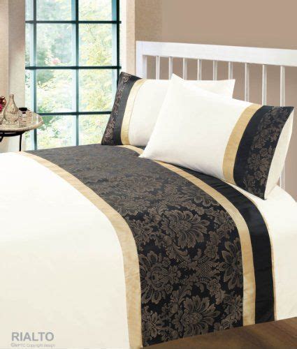 Luxury Damask Rialto Black Gold King Size Bedding Duvet Cover Set