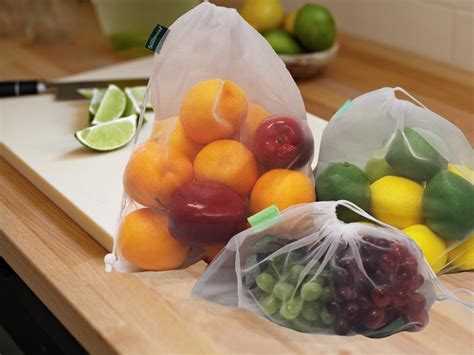 Earthwise Reusable Mesh Produce Bags See Through Set Of Ultra