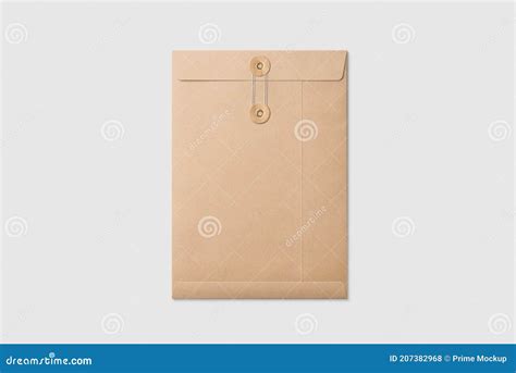 Real Photo Kraft Paper A4 C4 Size String And Washer Envelope Mockup