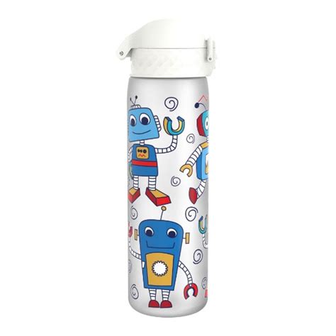 Botella de agua Slim para niños recyclon 500 ml Robots Ion8