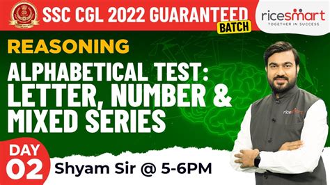 Alphabetical Series Reasoning Ssc Cgl Live Class By Shyam