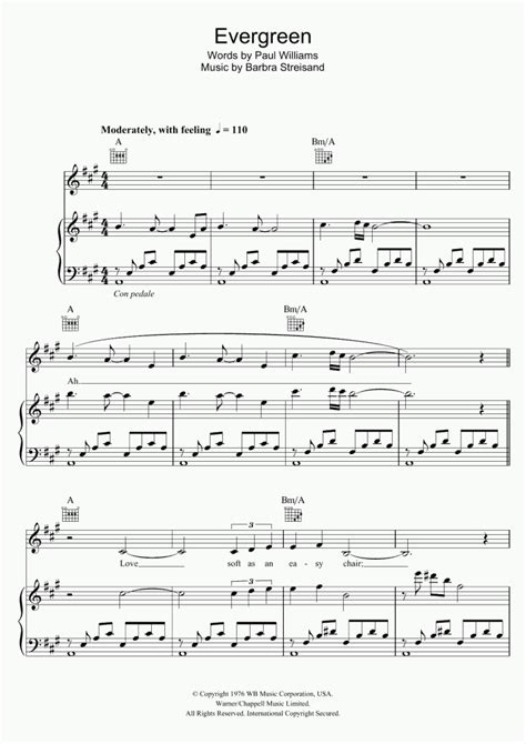 Evergreen Piano Sheet Music | OnlinePianist