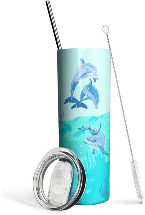 Dolphin Tumbler Dolphin Gifts For Women 20oz Double Wall Vacuum