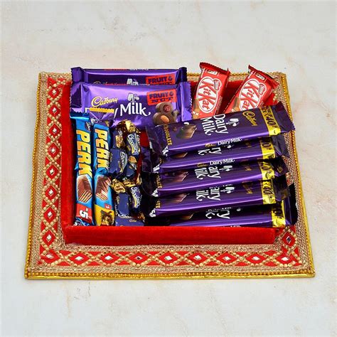 Chocolate Thali Dairy Milk Perk Kit Kat With Chocolairs In A Thali