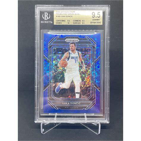 2022 23 Panini Prizm Fast Break Blue Luka Doncic Prizm Bgs 95 Gem Mint