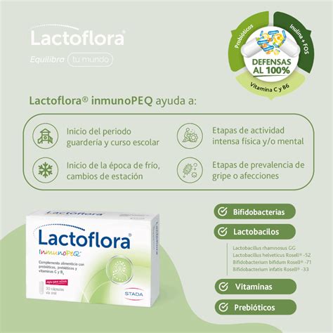 Lactoflora InmunoPeQ con probióticos prebióticos y vitaminas