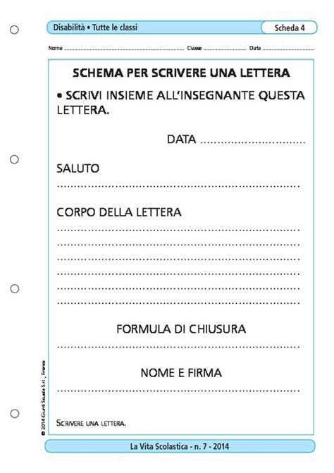 Schema Per Scrivere Una Lettera Giunti Scuola