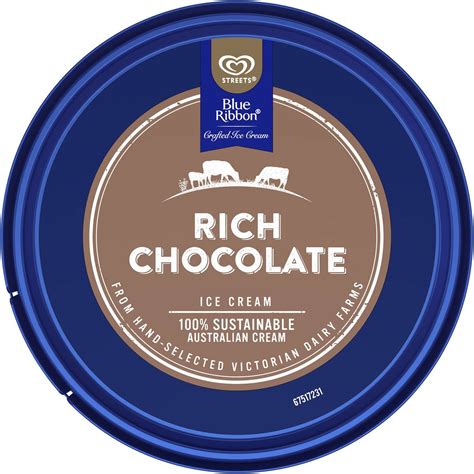 Blue Ribbon Rich Chocolate Ice Cream Tub 1l Woolworths