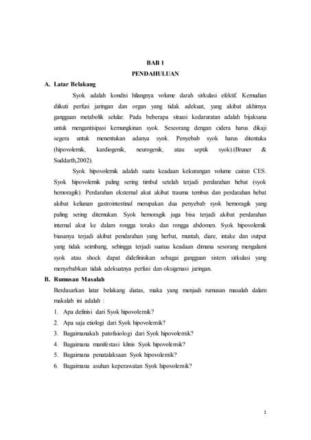 Askep Syok Hipovolemik Pdf