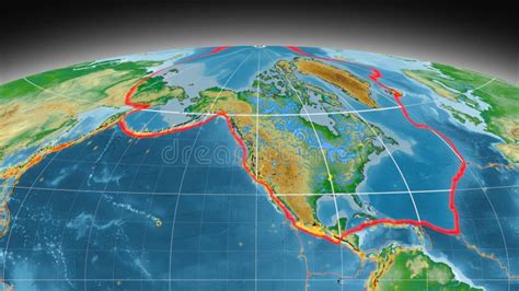 Tectónica De América Del Norte Físico Proyección De Molweide Metrajes