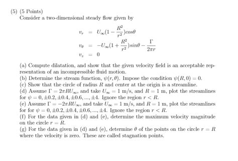 Solved Points Consider A Two Dimensional Steady Flow Chegg