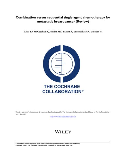 Pdf Combination Versus Sequential Single Agent Chemotherapy For