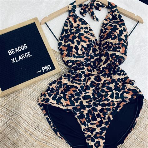 LEOPARD ONE PIECE, Women's Fashion, Swimwear, Bikinis & Swimsuits on Carousell