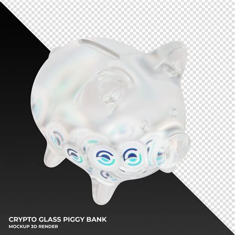 Premium Psd Horizen Zen Glass Piggy Bank With Crypto Coins D