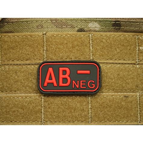 JTG Bloodtype Patch AB NEG Blackmedic 3D Rubber Patch Jackets To