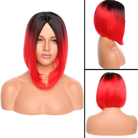 Lady Girl Bob Wig Women S Short Straight Bangs Full Hair Wigs Cosplay Party Usa Ebay