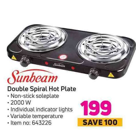 Sunbeam Double Spiral Hot Plate Offer At Game