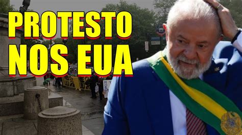 Brasileiros Protestam Contra Lula Na Chegada Em Nova York Youtube