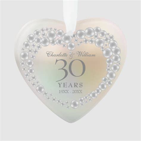 Beautiful Pearl 30th Anniversary Photo Ornament